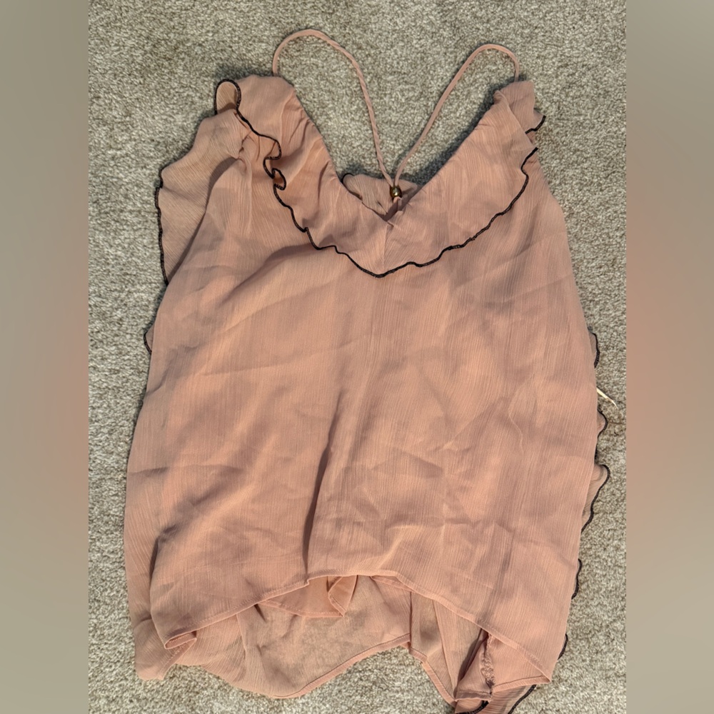 Zara Blush Pink Ruffled Blouse and Skirt Set